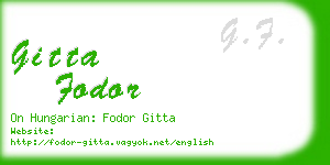 gitta fodor business card